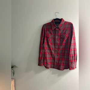 Pendleton Wool Stewart Tartan wool shirt Plaid Pearl Snap Long Sleeve western